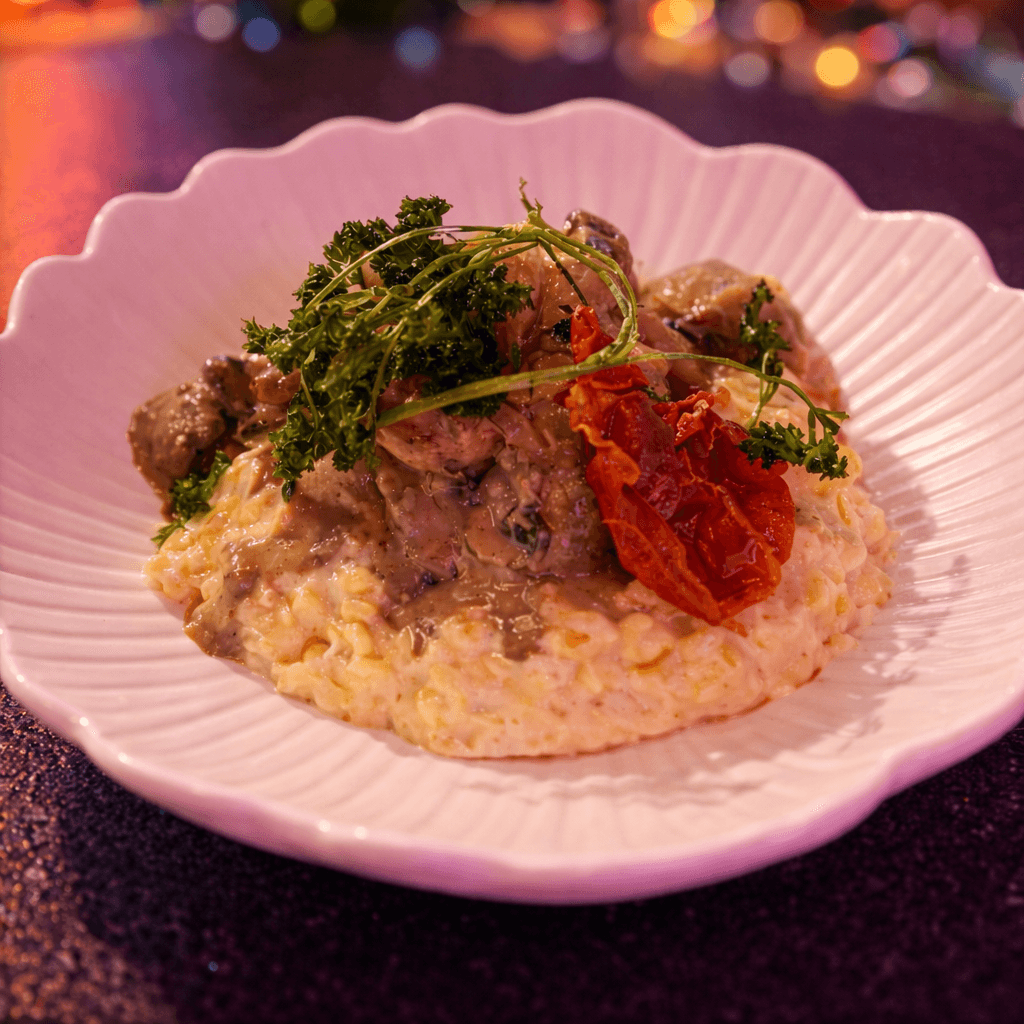 Saffron Risotto & Mushroom Sauce